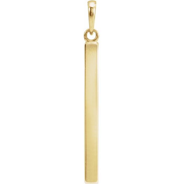 14K Yellow Engravable Four-Sided Bar Pendant