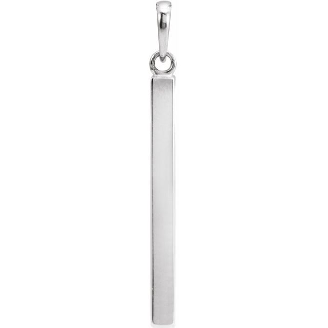 Sterling Silver Engravable Four-Sided Bar Pendant