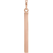 14K Rose Engravable Four-Sided Bar Pendant