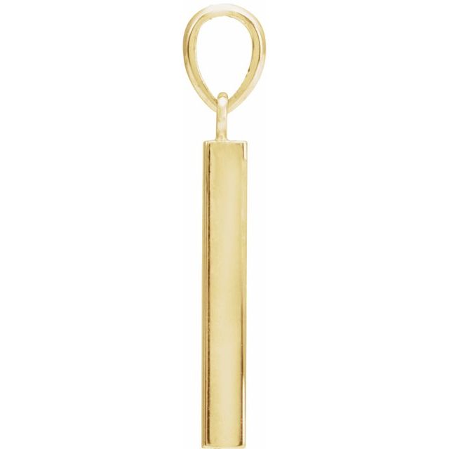 14K Yellow Engravable Four-Sided Bar Pendant