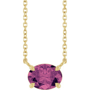 14K Yellow Natural Pink Tourmaline 18' Necklace