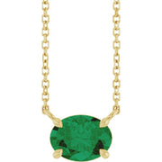14K Yellow Lab-Grown Emerald 18' Necklace