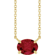 14K Yellow Lab-Grown Ruby 18' Necklace