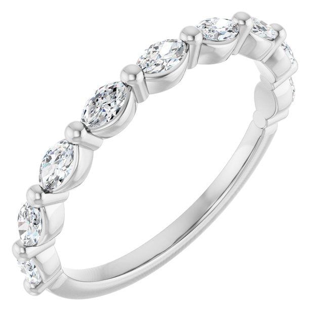14K White 1/2 CTW Lab-Grown Diamond Matching Band