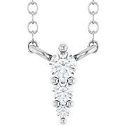 14K White .05 CTW Natural Diamond Graduated 18' Necklace