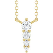 14K Yellow 1/8 CTW Lab-Grown Diamond Graduated 18' Necklace