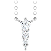 14K White 1/8 CTW Lab-Grown Diamond Graduated 18' Necklace
