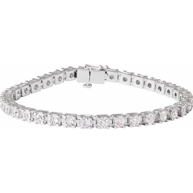 14K White 7 CTW Lab-Grown Diamond Link 7 1/4' Bracelet