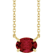 14K Yellow Lab-Grown Ruby 18' Necklace