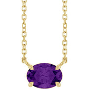 14K Yellow Natural Amethyst 18' Necklace