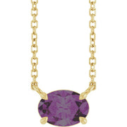 14K Yellow Lab-Grown Alexandrite 18' Necklace