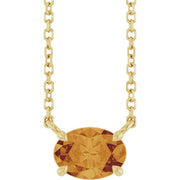 14K Yellow Natural Citrine 18' Necklace