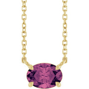 14K Yellow Natural Pink Tourmaline 18' Necklace