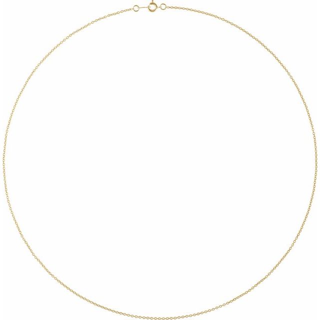 18K Yellow 1 mm Cable 18' Chain