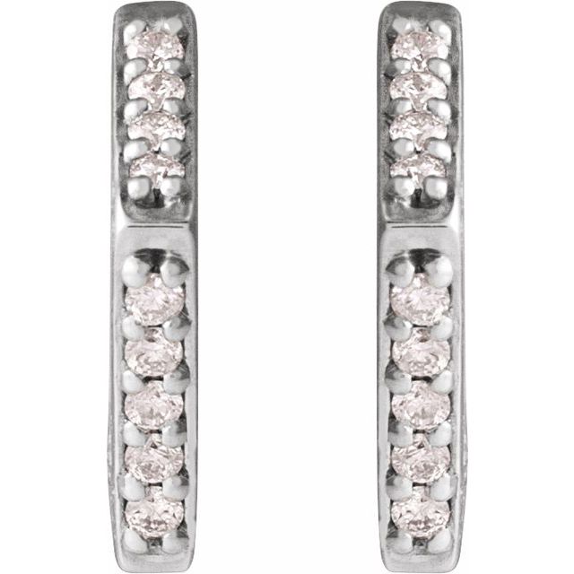 14K White .07 CTW Natural Diamond Geometric Earrings