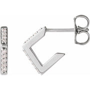 14K White .07 CTW Natural Diamond Geometric Earrings