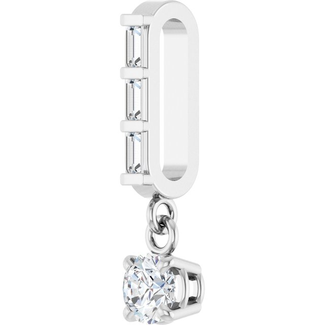 14K White 1/5 CTW Natural Diamond Pendant