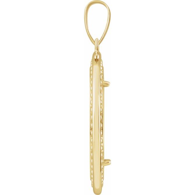 14K Yellow Coin Frame Bezel Pendant Mounting for 19x1.5 mm Coin