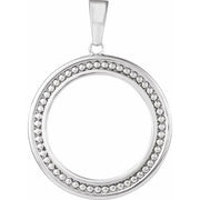 Sterling Silver Coin Frame Bezel Pendant Mounting for 19x1.5 mm Coin
