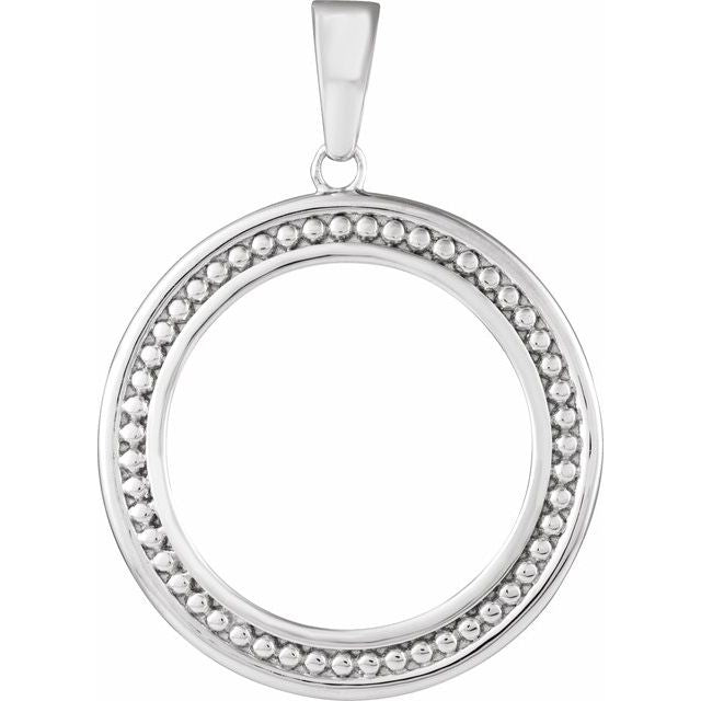 Sterling Silver Coin Frame Bezel Pendant Mounting for 19x1.5 mm Coin