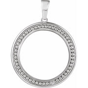 Sterling Silver Coin Frame Bezel Pendant Mounting for 21.1x2 mm Mounting