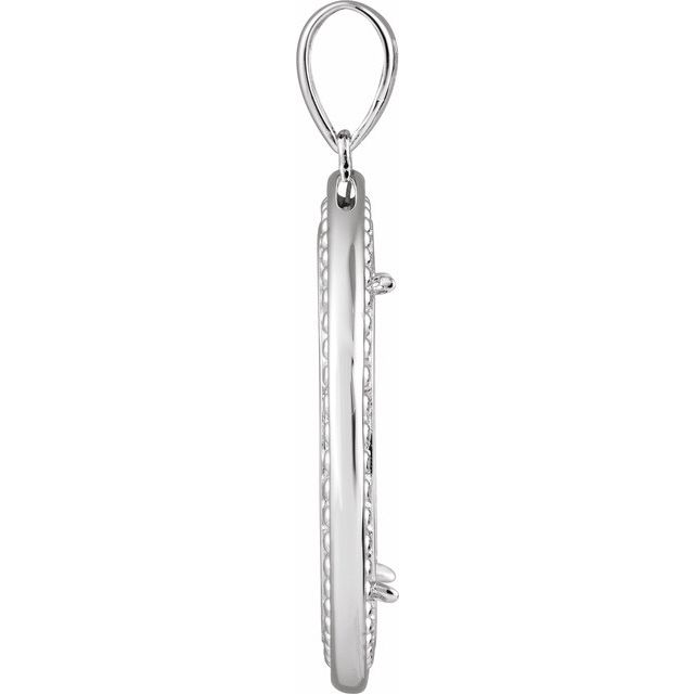 Sterling Silver Coin Frame Bezel Pendant Mounting for 21.1x2 mm Mounting