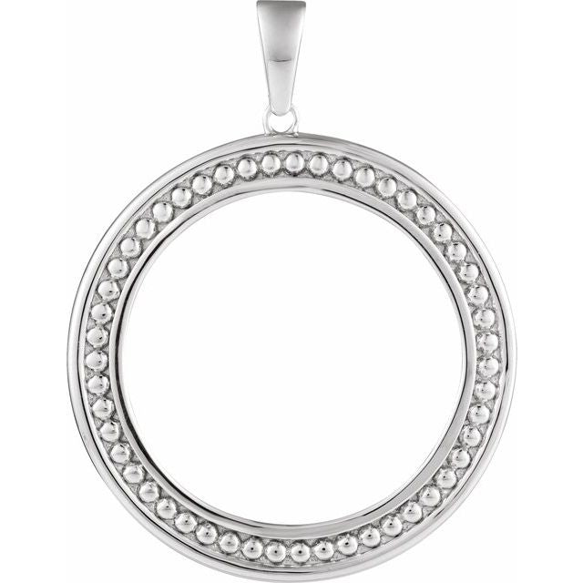 Sterling Silver Coin Frame Bezel Pendant Mounting 24.1x1.7 mm Coin
