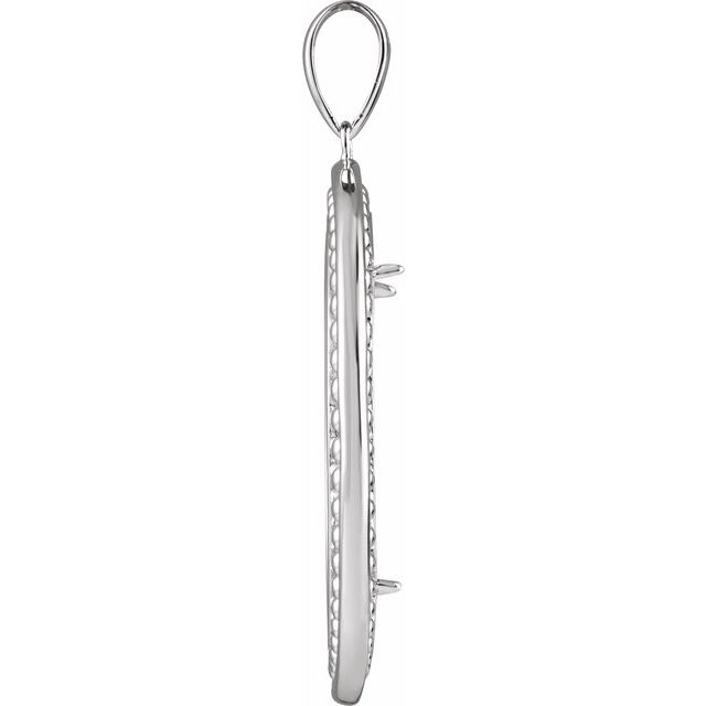 Sterling Silver Coin Frame Bezel Pendant Mounting 24.1x1.7 mm Coin