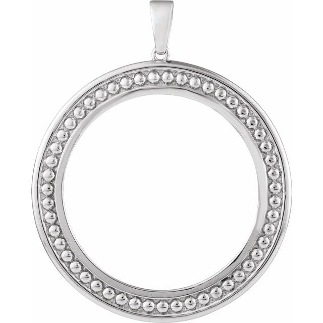Sterling Silver Coin Frame Bezel Pendant Mounting for 30.5x2.1 mm Coin