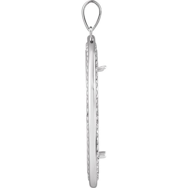 Sterling Silver Coin Frame Bezel Pendant Mounting for 30.5x2.1 mm Coin