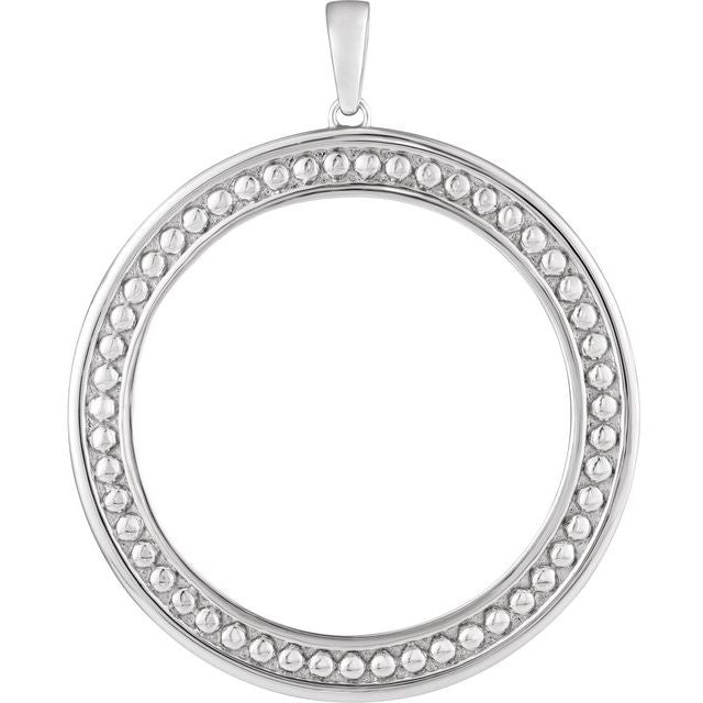 Sterling Silver Coin Frame Bezel Pendant Mounting for 38.2x2.8 mm Coin