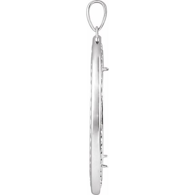 Sterling Silver Coin Frame Bezel Pendant Mounting for 38.2x2.8 mm Coin