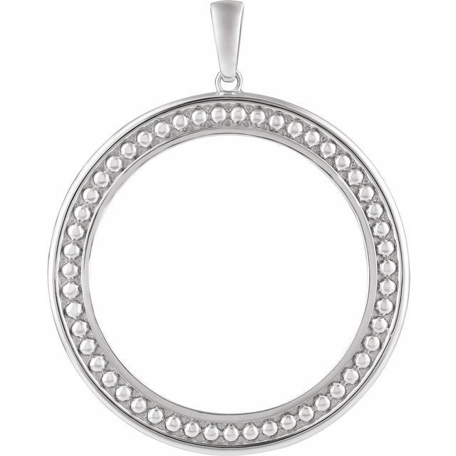 Sterling Silver Coin Frame Bezel Pendant Mounting for 40.6x3 mm Coin