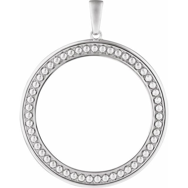 Sterling Silver Coin Frame Bezel Pendant Mounting for 38.5x3 mm Coin