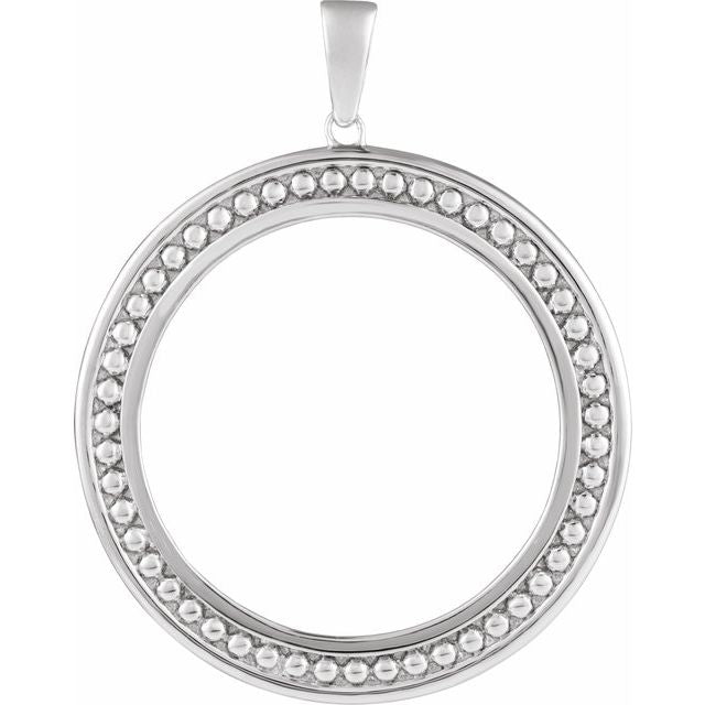 Sterling Silver Coin Frame Bezel Pendant Mounting for 27.4 mm Coin