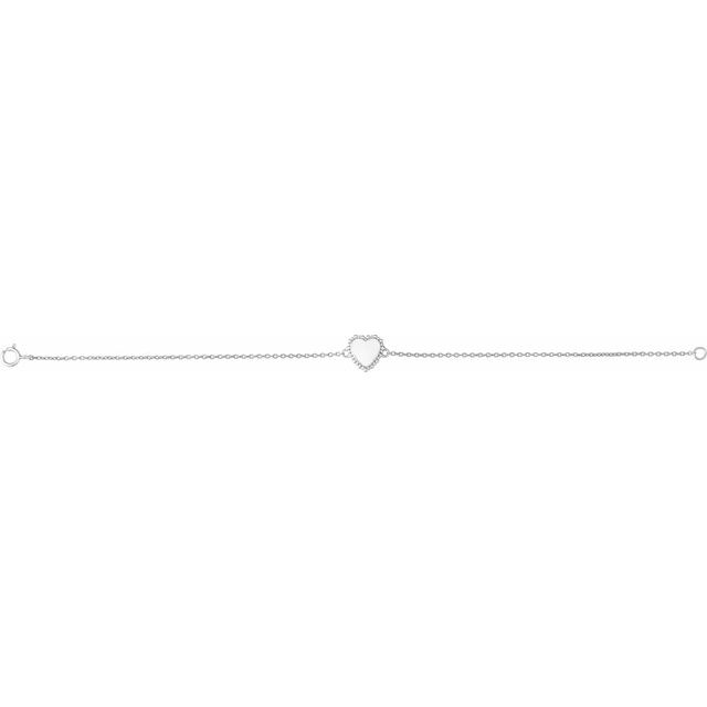 Sterling Silver Heart 7' Bracelet