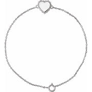 Sterling Silver Heart 7' Bracelet