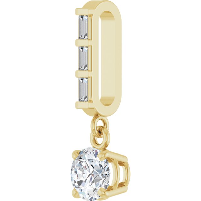 14K Yellow 3/8 CTW Natural Diamond Pendant