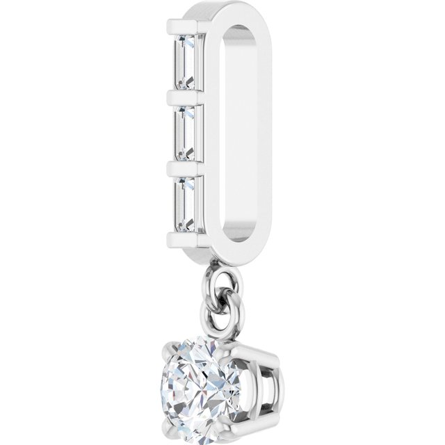 14K White 1/4 CTW Natural Diamond Pendant