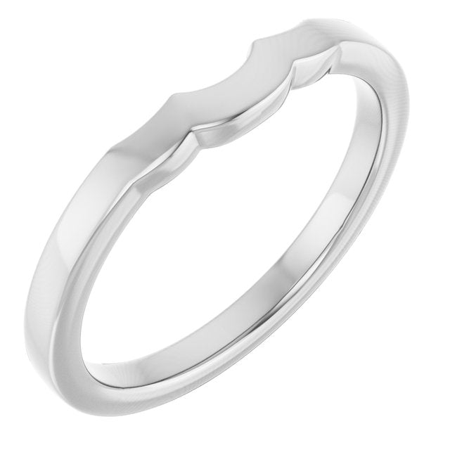 14k White Band For 4.4 Mm Round Ring
