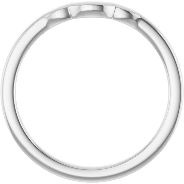 14k White Band For 4.4 Mm Round Ring