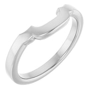 14K White Band for 8x6 mm Emerald Ring