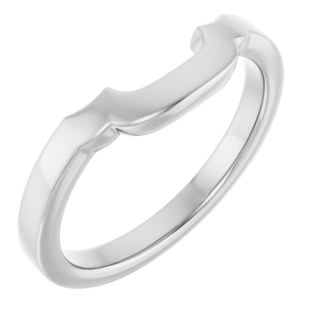 14K White Band for 8x6 mm Emerald Ring
