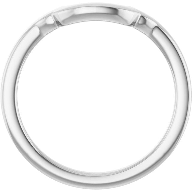 14K White Band for 8x6 mm Emerald Ring