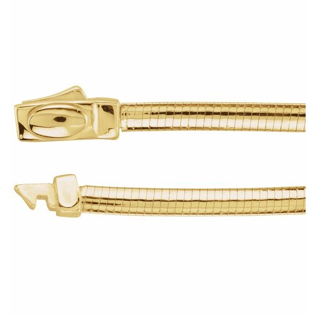 14K Yellow or White 3 mm Reversible Omega 7' Chain