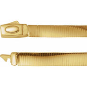 14K Yellow or White 6 mm Reversible Omega 7' Chain