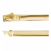 14K Yellow or White 4 mm Reversible Omega 7' Chain