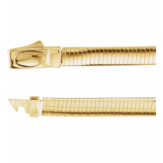 14K Yellow or White 4 mm Reversible Omega 7' Chain