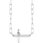 Sterling Silver Sideways Cross 18' Necklace