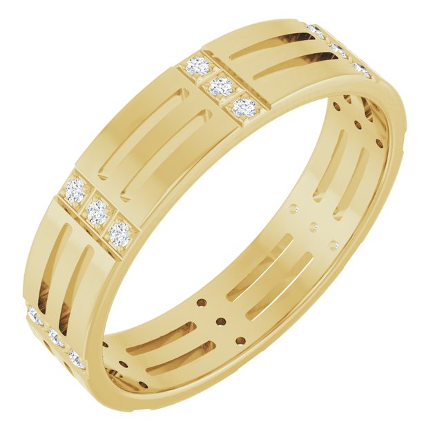 14K Yellow 1/8 CTW Natural Diamond Eternity Band Size 10